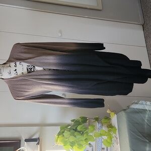 Barefoot Dreams Ombre Grey to Black Cardigan Sz L/XL